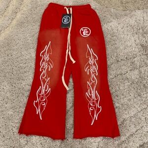 Hellstar Red Flame Flared Sweatpants / Joggers Size Men’s Small, Medium, Large